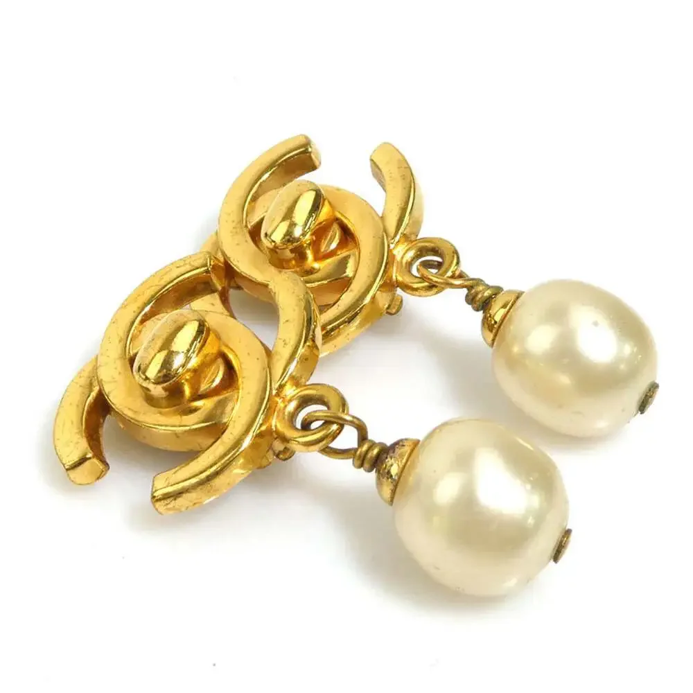 Chanel Cc Logo Clip-On Earrings Gold- #256842C74B